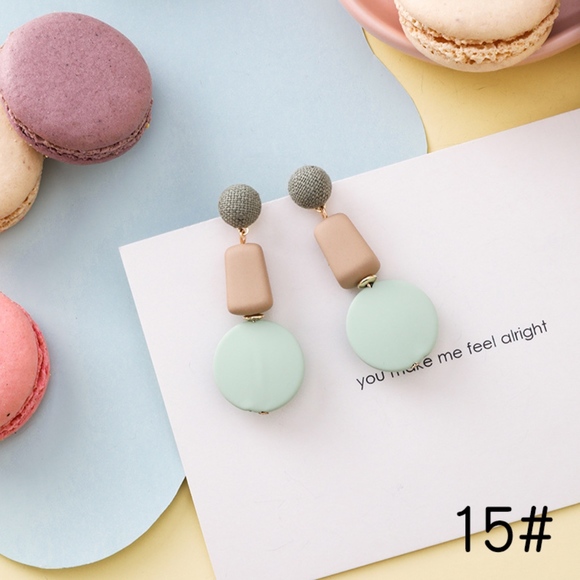 Jewelry - NEW Cute Bow Circle Handmade Earrings green